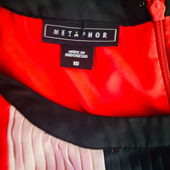 METAPHOR DRESS - WHITE/ORANGE/BLACK - Picture 9 of 11